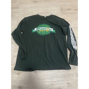 Boston Police BPD‎ Irish Shamrock Shirt Green Long Sleeve Size XL Southie